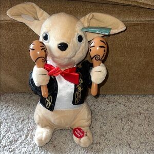 Cuddle Barn Plush Chuey Bamba Toy with Maracas and Red Bow